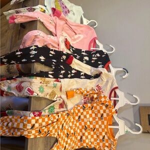 Cozy Kids Pajama Set - Pink, Black, Orange